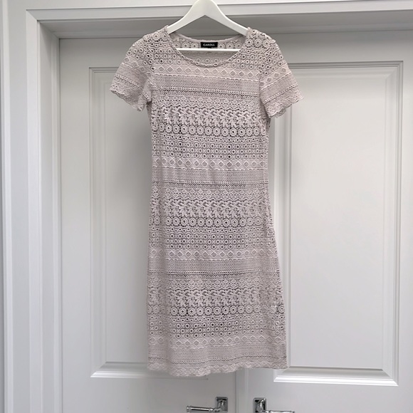 Caroll Crochet Dress with Removable Slip Dress in light grey - Picture 4 of 10